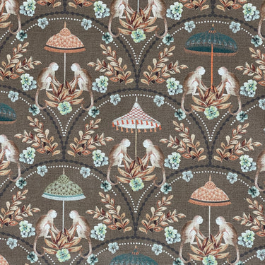 Monkey Pavilion Jungle Print Fabric in Earthy Tones – Ideal for Upholstery & Blinds